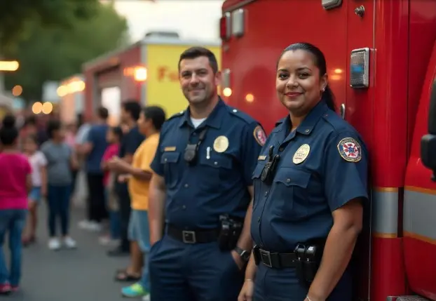 InfinaHealth medical standby team providing emergency support at a community event in Philadelphia, with paramedics assisting attendees.