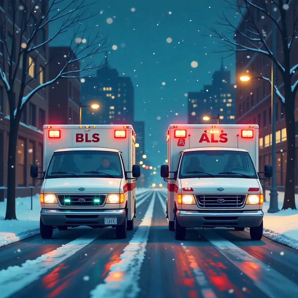 An outside view of ALS Vs. BLS ambulances